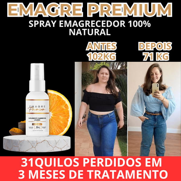 SPRAY EMAGRECEDOR EMAGRE PREMIUM  TRATAMENTO 100% NATURAL- QUEIMA GORDURA ENQUANTO DORME ( PERCA DE 5 A 45 QUILOS EM POUCO TEMPO)